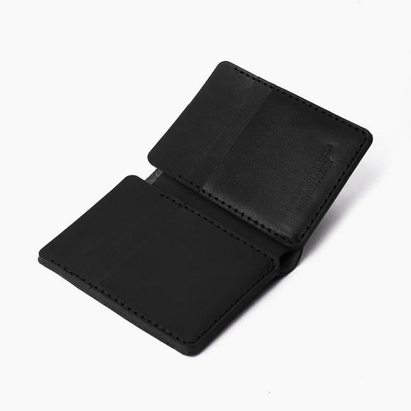 Slim black leather wallet