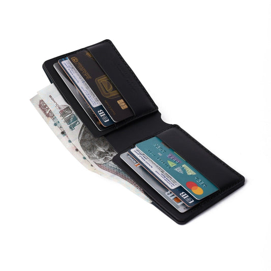Black bifold leather wallet - Spiš.