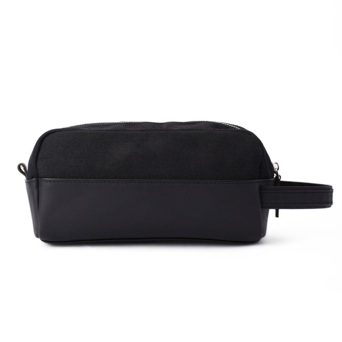 Dopp Kit Leather & Canvas lightweight handbag | Full Black - Spiš.