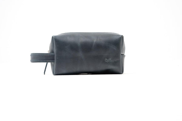 Petroleum Blue Cupola Leather Travel Pouch - Spiš.